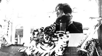 selfportrait with ceramic tigers 1990